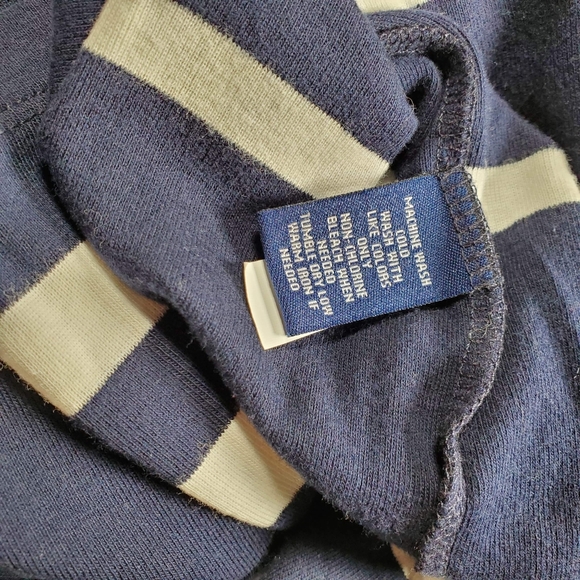 🆕️ Chaps B/W Striped 3/4 Sleeve - 100% Cotton Top - Picture 5 of 6